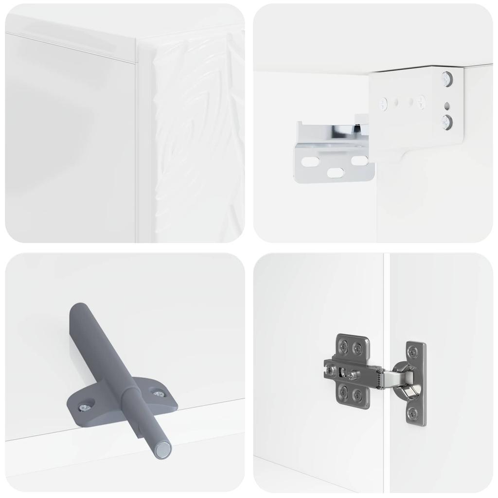 Bathroom Wall Cabinet DELFT High Gloss White 30 X 31 X 59 Cm