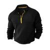Men's T-Shirt Sweatshirt Casual Sports Colorblock Long-Sleeved High-Neck Half-Zip Top
