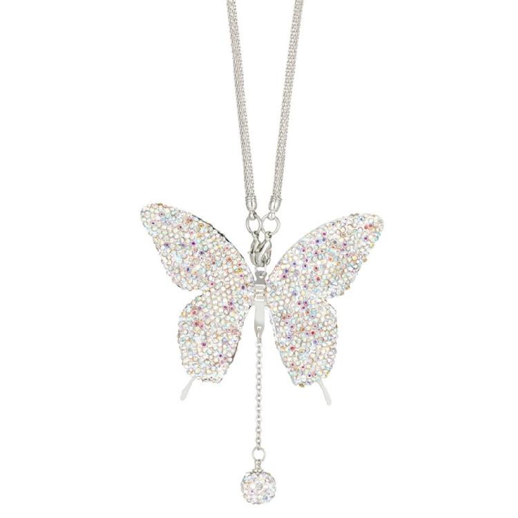 Bling Crystal Butterfly Car Rear View Mirrors Charms Car Decoration Diamond Luck