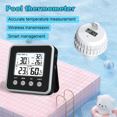 Wireless Floating Pool Thermometer with Indoor Display Water Temperature Gauge Easy To Read for Spa Plunge Pools Aquarium Pond