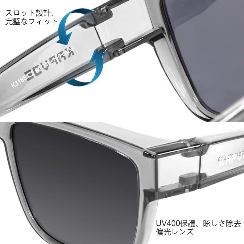 KAPVOE Polarized Over-Sunglasses: UV400 UV Protection, Impact-Resistant PC Frame, HD Polarized Lenses. Ideal for Fishing, Driving, and Hiking. Can be
