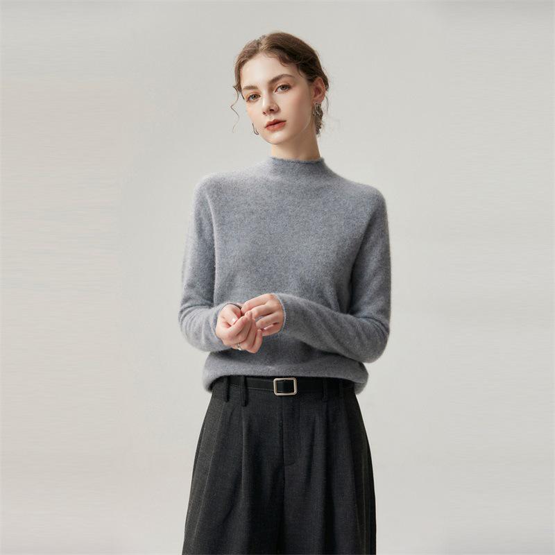 Lekasha Women's Cashmere Rolled Hem Turtleneck Sweater