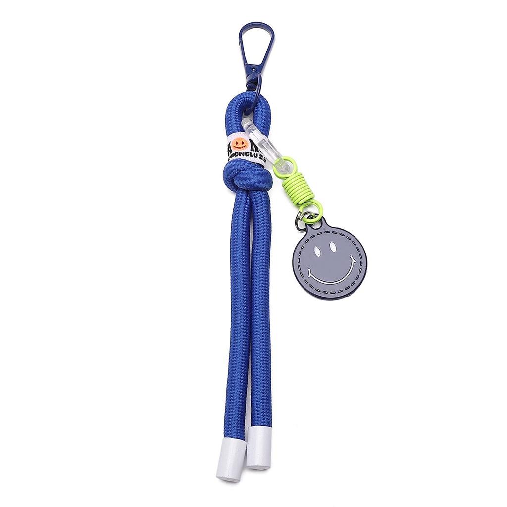 Alloy+nylon Woven Smiley Face Keychain For DIY Bag Accessories
