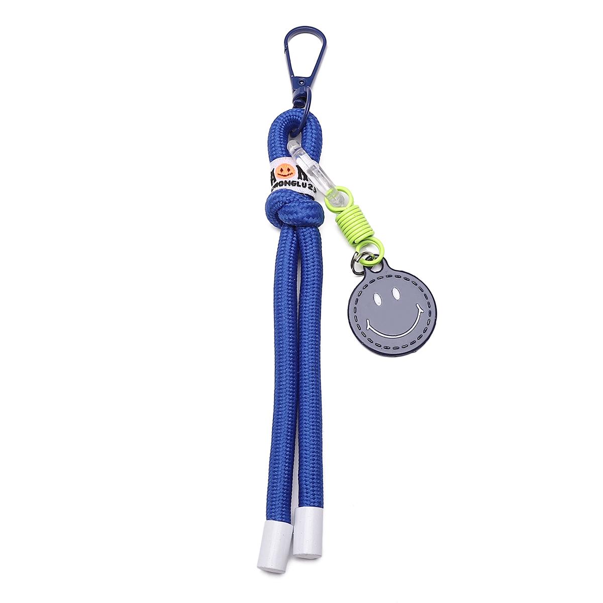 

Alloy+nylon Woven Smiley Face Keychain For DIY Bag Accessories