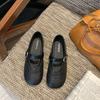 Retro Woven Girl Style Bag Head Single Shoes 2025 Summer New Mary Jane One-word Buckle Strap Flat Women's Shoes