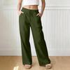 Pantaloni Larghi da Donna a Vestibilità Larga, Pantaloni Casual a Vestibilità Larga, Vita Alta Elastica, Pantaloni Lunghi con Tasche