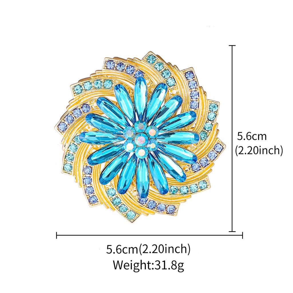 Luxury Temperament Plant Flower Brooch Cross-border Trade Crystal Flower Brooch Clothing Women's Delicate Rhinestone Accessories