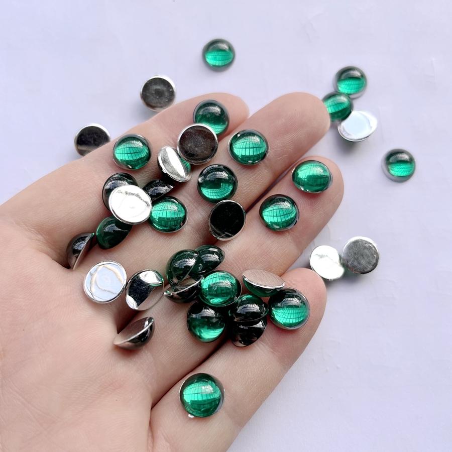 

100 шт. красивый цветной 10 мм полукруглый чехол для телефона украшение с плоской задней частью DIY ювелирное украшение кристалл стразы зелёный