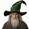 Halloween Gray Wizard Wig Beard Clothes Set Hobbit Gandalf Clothes Hat