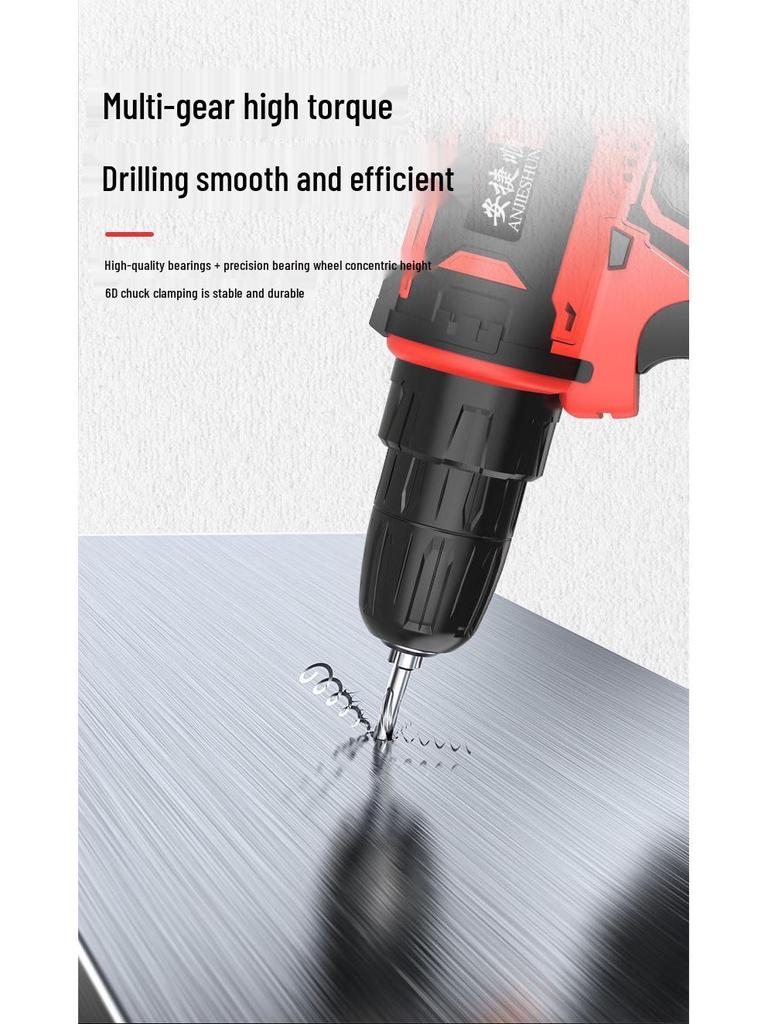 Rechargeable Multi-Function Electric Drill Tool Set for Electricians and Carpenters