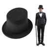 Dress Up Magician Top Hat for Adult Theme Party Hat with Roll Trim Costume Gentleman Top Hat HippiesHat Stage Hat