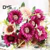 1 Bouquet 7 Heads Artificial Plant Looking Faux Silk Flower Table Centerpieces Simulation Flower Wedding Decor