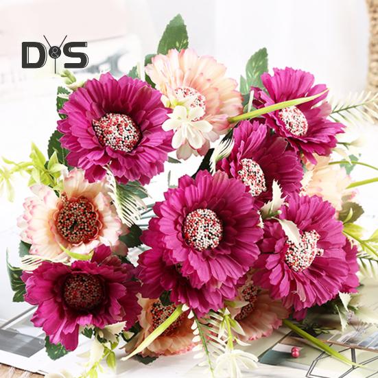 1 Bouquet 7 Heads Artificial Plant Looking Faux Silk Flower Table Centerpieces Simulation Flower Wedding Decor