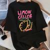 100% Cotton Womens T-Shirts Summer Lemon Fruit Cellos Fresh Printing T Shirt Comfortable Soft O-Neck Tops Street Womans Clothes