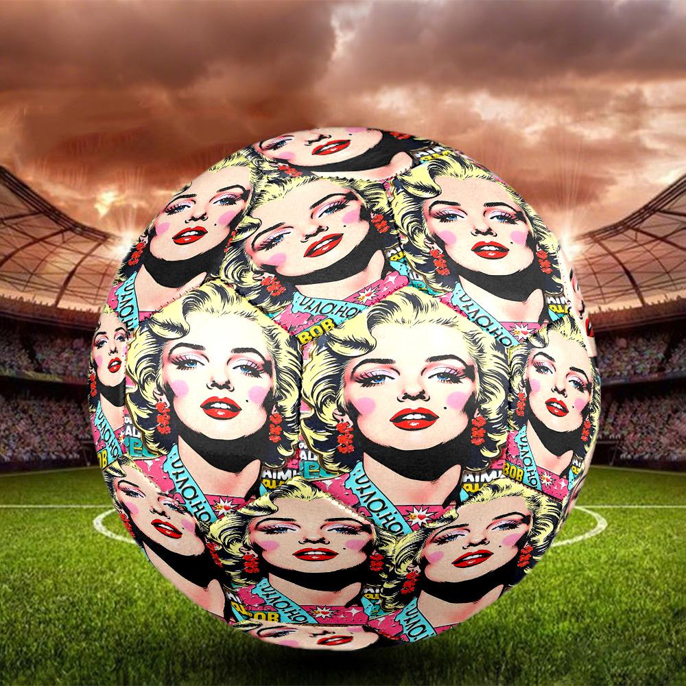 Marilyn Monroe Print Size 5 Soccer Ball, Standard Match Football for Sports Game and Team Practice, Ideal Gift for Soccer Fans
