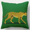 Pillowcase 1Pc, Cheetah Walking, Printed Holiday Theme Cushion Cover With Hidden Zipper, Suitable For Sofa, Living Room, Office,