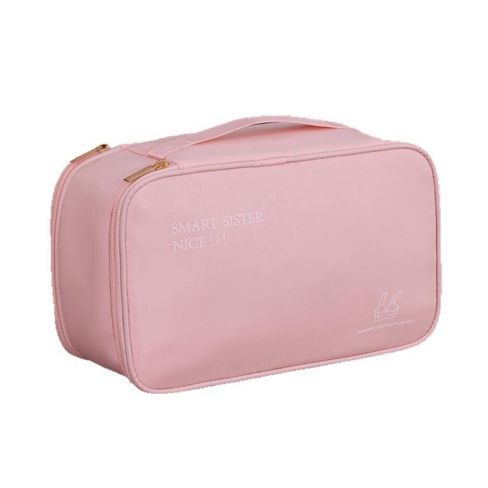 

Портативная сумка для хранения нижнего белья большой вместимости, органайзер для разделения бюстгальтеров, командировка розовый