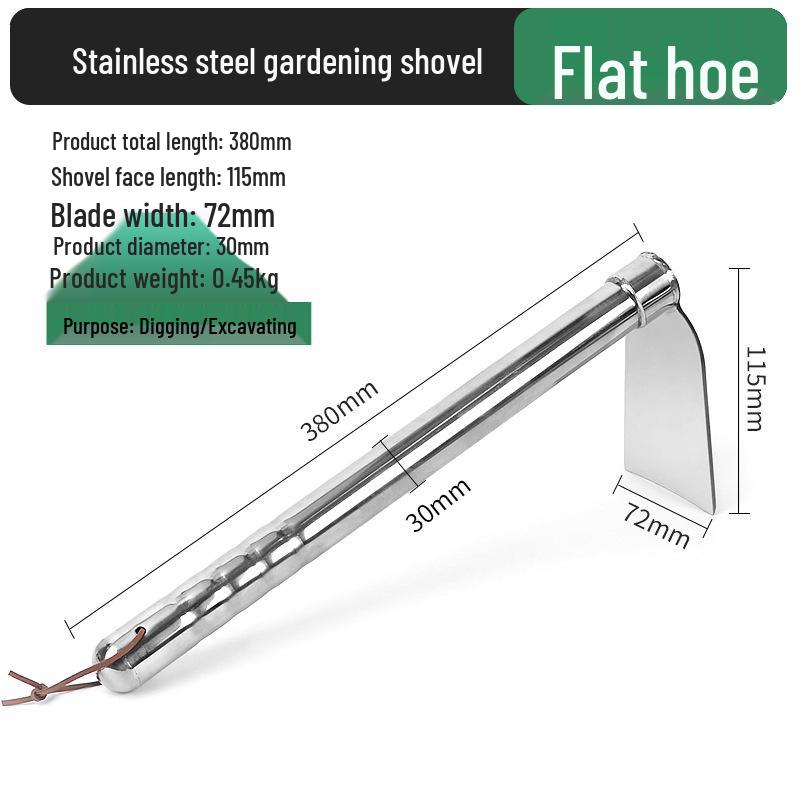 Stainless Steel Dual-Use Hoe Rake: German Agricultural Tool for Gardening and Planting