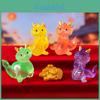 Adorable Translucent New Year Little Dragon Figurine Resin Miniature Desk Ornament