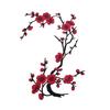 Cherry Blossom Iron Patch Iron-on Blossom Plum Applique Patch Embroidered Floral Patch for Jeans Garment Jackets Backpacks Clothes DIY Crafts