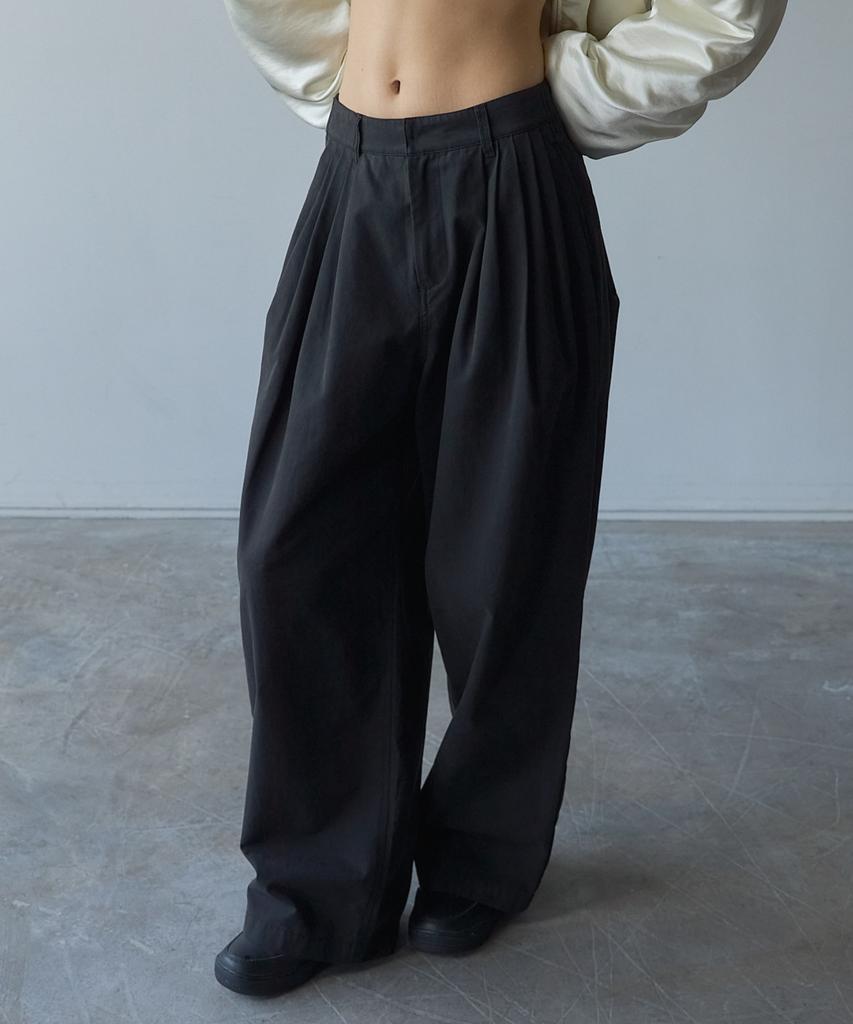 Letual Cotton Pleated Wide Pants