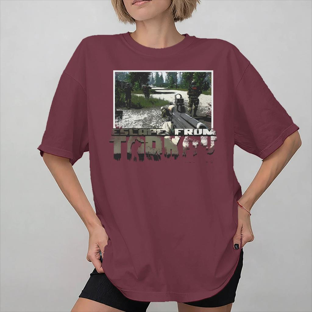 Unisexs Womens Escape From Tarkov USEC T Shirt Cotton Graphic Print Tee Shirts Top Clothing
