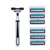 Double Edges Shaving Razor 1Pc Razor Handle + 6Pcs Razor Blade For Men Beard Shaver Razor