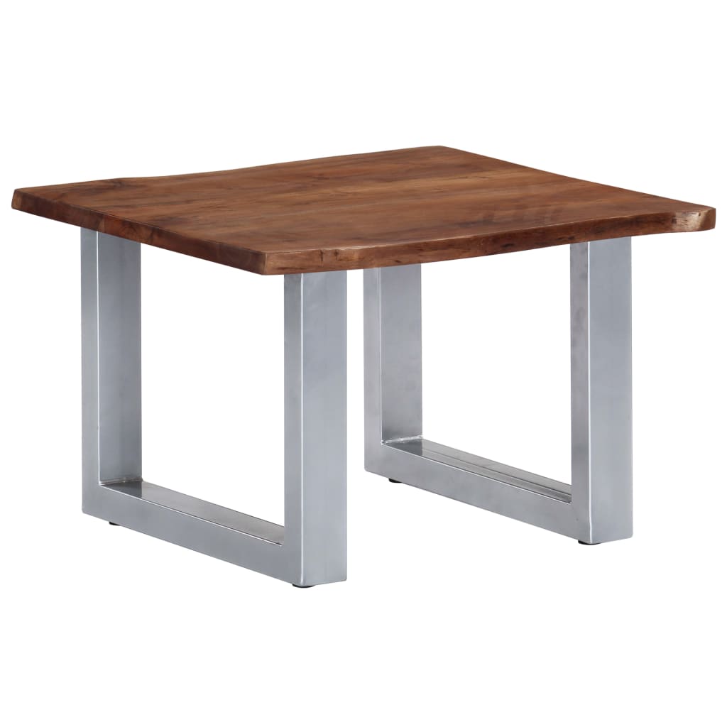 Coffee Table with Natural Edge 60 X 60 X 40 Cm Solid Acacia Wood