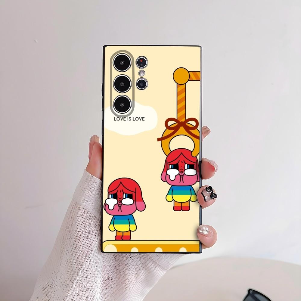 Cute C-Crybaby Doll Phone Case For Samsung Galaxy S25 S24 S22 S23 Ultra S21 S20 Plus 5G Frosted Non-Slip Full Cover Soft Case
