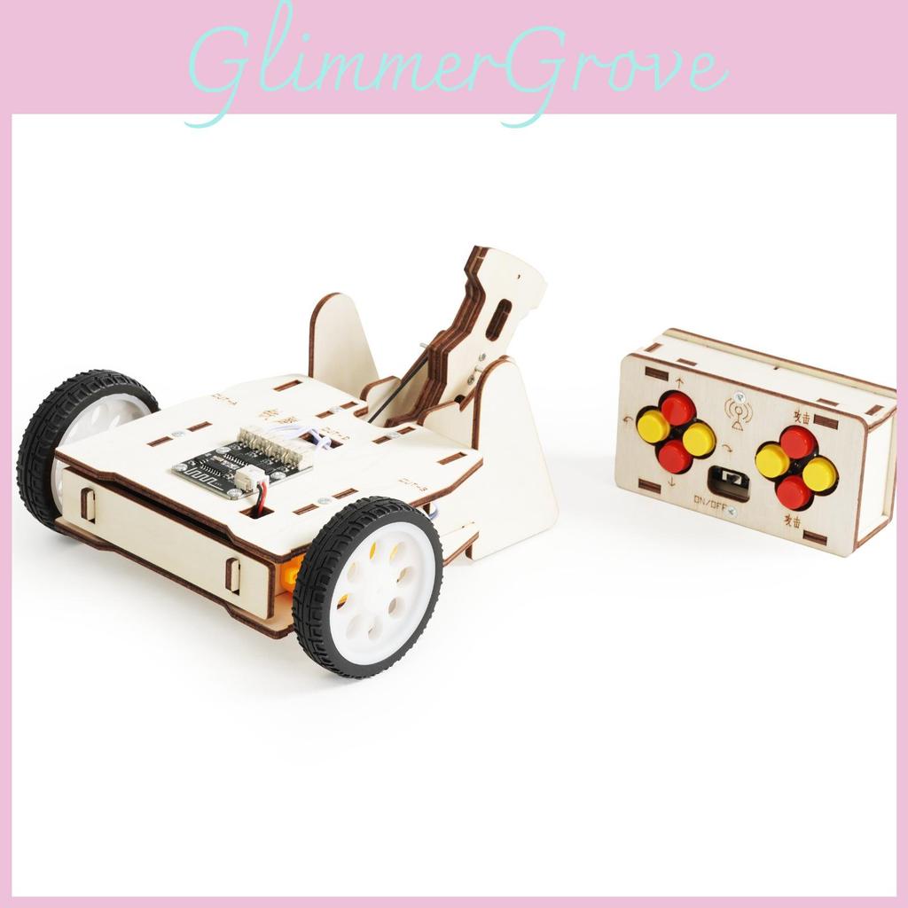 Remote Wooden Assembled Controlled Combat Vehicle With Rotating Sawtooth Set Toy