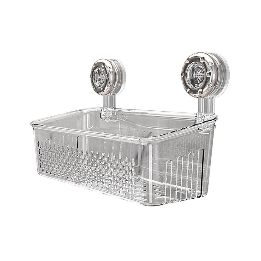 Transparent Draining Basket Large Capacity Wall Mounted Storage Rack Makeup Organizer  for Home
