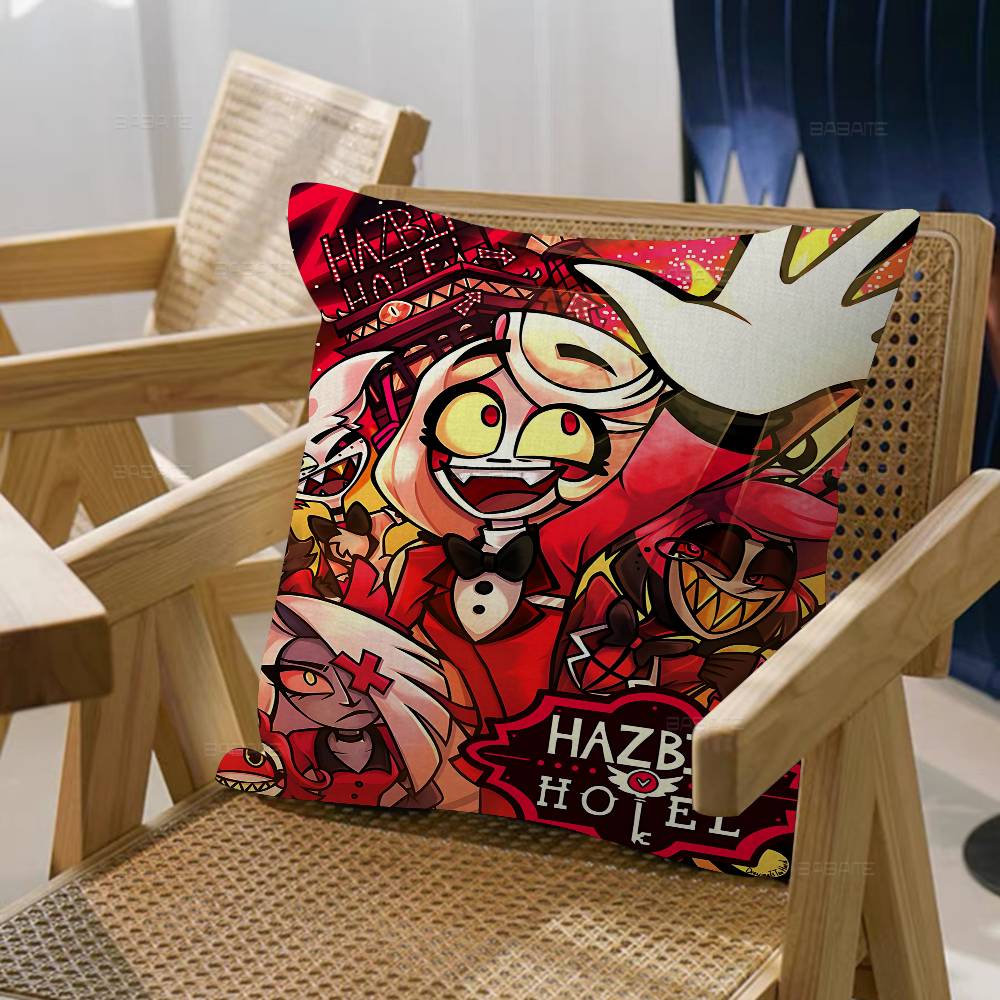 Cartoon H-Hazbin H-Hotels Pillow Gifts Home Office Furnishings Bedroom Sofa Car Cushion Cover Case 45x45cm