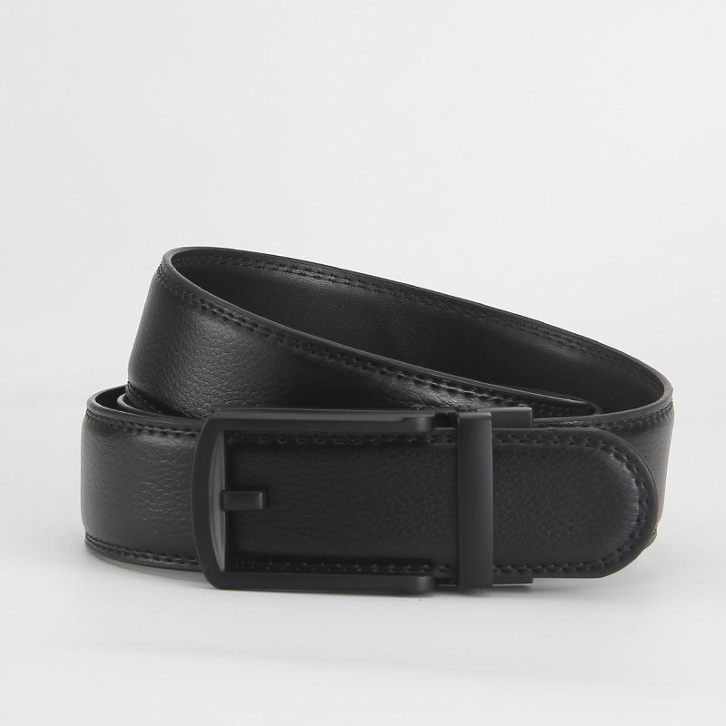 Men's Casual Anti-Pull 3.5 Automatic Buckle Two-Layer Cowhide Belt