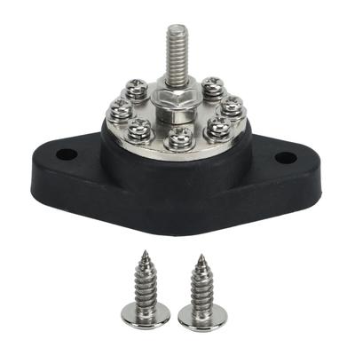 1 4in Black M6 Single Stud Power Distribution Terminal 12V 48V Battery Junction Post Bus Bar Block Stud for Cars RVs