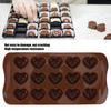 Silikon-Schokoladenform 15 Löcher Herzform Schokoladenherstellungsform Backutensilien