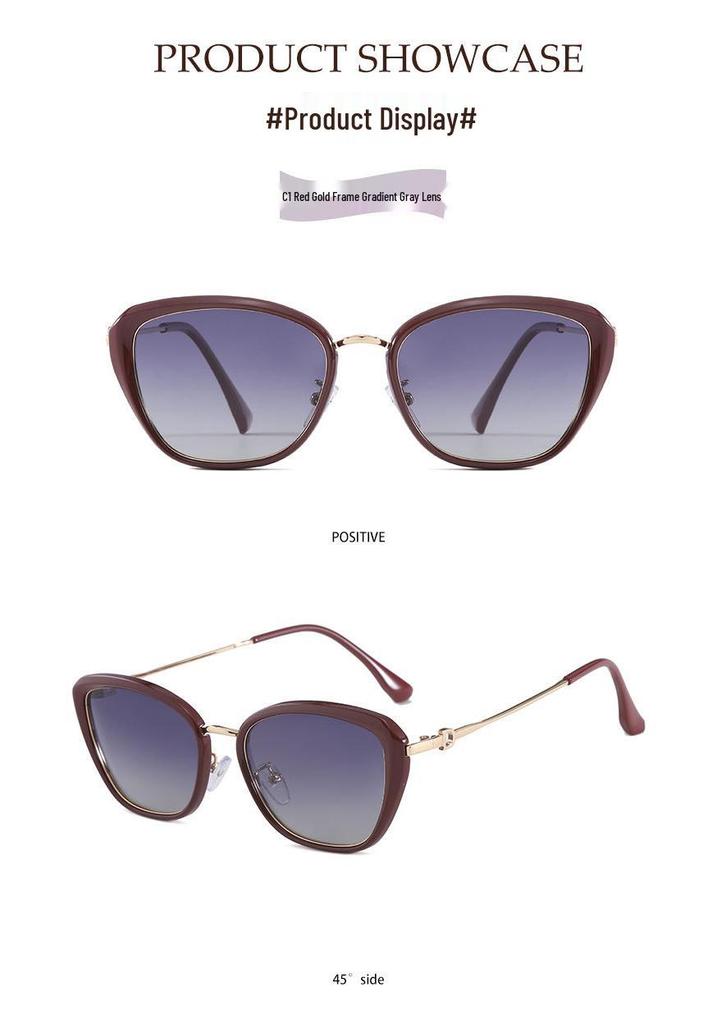 2026 Women's Trendy High-End Cat Eye Polarized Sunglasses - Slimming Effect & UV Protection
