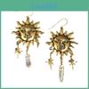 Bohemian Moon Sun Star Alloy Dangle Earrings For Women With Vintage Style
