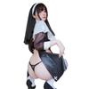 Cosplay Sexy Sister Nun Open Chest Open Butt Costume Lingerie Maid Saint Pastor Missionary Church Choir Cute Lingerie Halloween Dress Veil Nipples 4