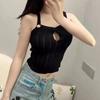 New Spring and Summer Design Sense of Chest Hollow Slim and Versatile Vest Knitted Suspender Short Top for Women