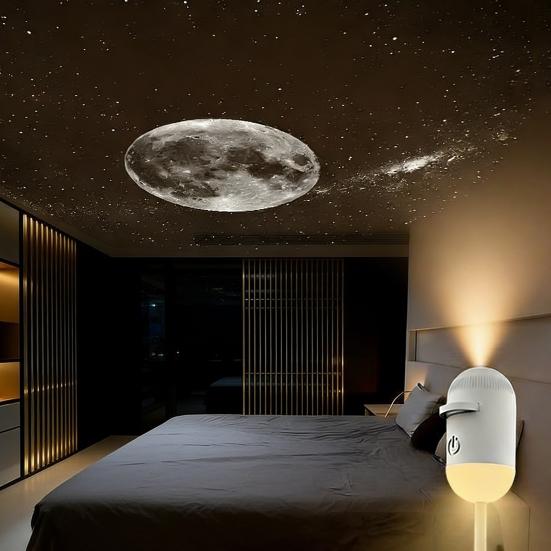 Starry Sky Projector Lamp Touch Control Night Light with Adjustable Brightness USB Portable 2-in-1 LED Nightlight for Kids Bedroom Car