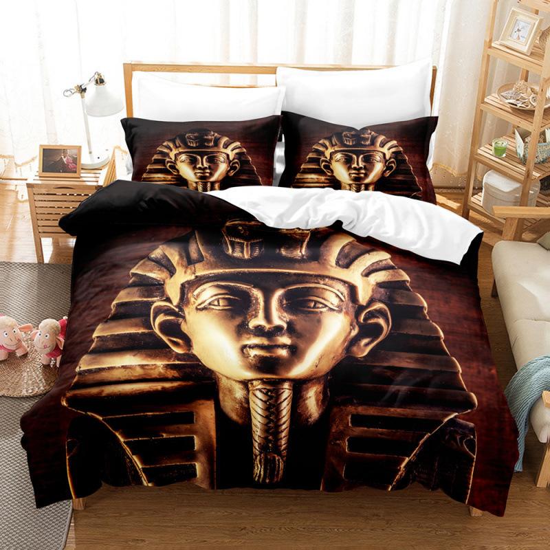 Egyptian Printing Series Bedding 3D Digital Printing Three-Piece Set