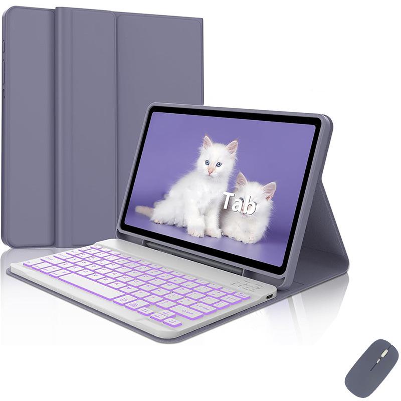 Samsung S6 Lite Tablet Case with Backlit Bluetooth Keyboard, Magnetic Suction, and Pen Slot