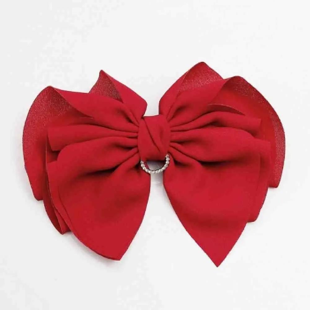 Chamole butterfly ribbon cubic hairpin red large ribbon pin automatic pin cubic hairpin hair accessory