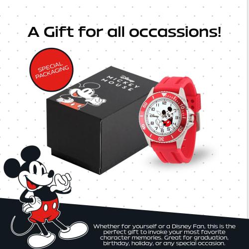 Disney Men's W002392 Mickey Mouse Watch with Red Band