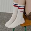 [Gift Set/3 SET] Campus/Skyler Striped Crew Socks (2 Colors/2 Colors)