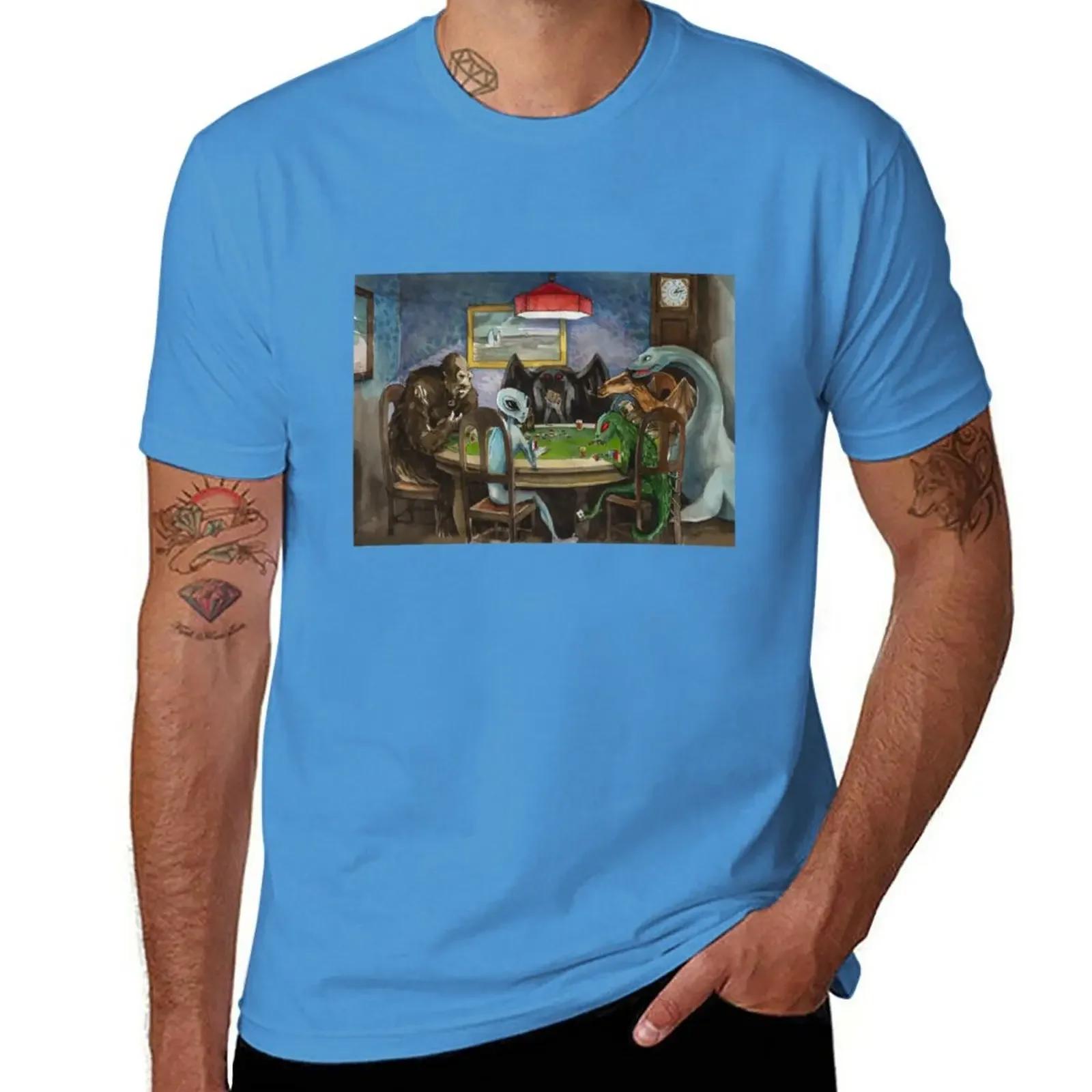 Cryptids playing poker TShirt quick drying anime t shirts men S
