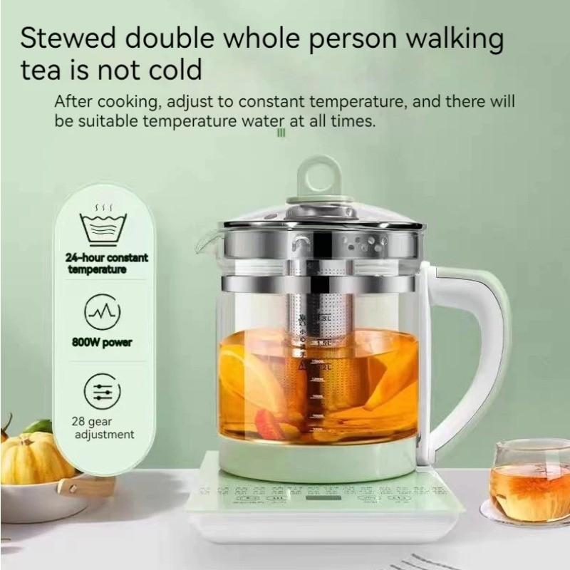 1.8L Large Capital Electric Health Teapot 800W Household Multi-function Kettle Small Portable Thick Glass Kettle Thermos