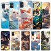 Cartoon Cute Cat Fish Aesthetic Cover Phone Case For Samsung Galaxy A12 A22 A32 A52 A72 A02S Phone Case Note 20 Ultra 10 S10 Plu
