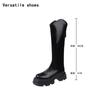 Platform Women Knee High Boots Fashion Back Zippers Knight Long Boots Square Heels Autumn Winter Ladies Shoes