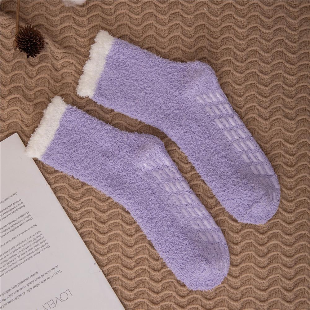 Women's Non-Slip Plush Fleece Slipper Socks